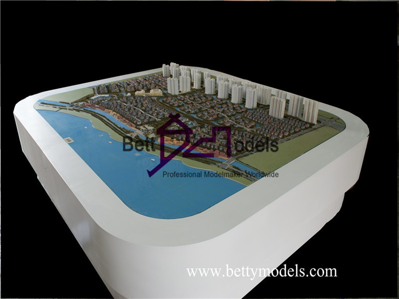 modelos de exposição arquitetônica à beira do lago